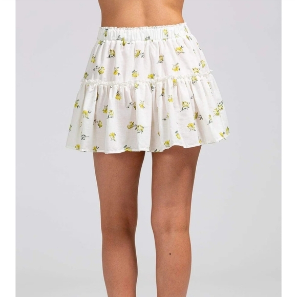 Eberjey Nostalgia Garden Nellie Floral Print Mini-Skirt Cloud Medium - Picture 3 of 15